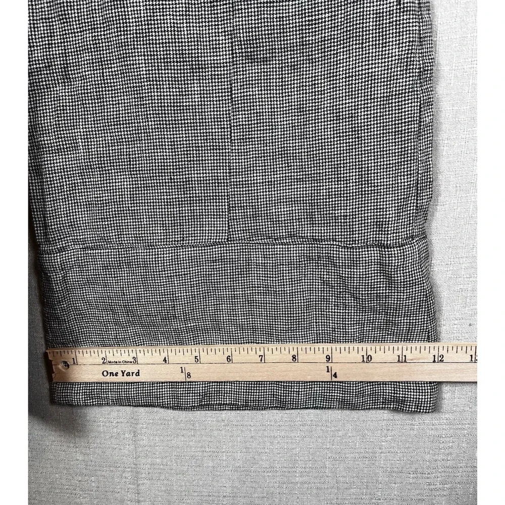 Reformation Pants Womens Size 10 Black White Houndstooth High Rise Wide Linen